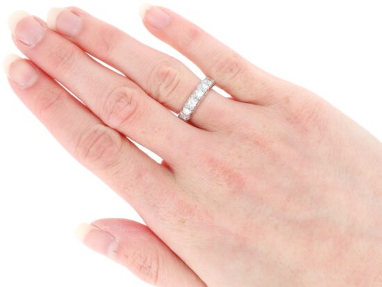 Second Hand White Gold Half Eternity Ring on hand