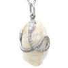 Pearl Diamond and Ruby Snake Pendant