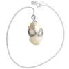 Pearl Diamond and Ruby Snake Pendant on chain