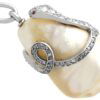 Antique Pearl Pendant with diamond snake