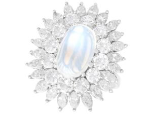 Moonstone Cocktail Ring with Diamonds