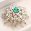 Emerald and Diamond Star Brooch