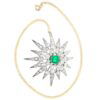 Victorian Emerald and Diamond Star Pendant and Chain