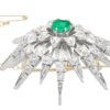 Victorian Emerald and Diamond Star Pendant side view