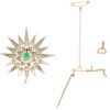Victorian Emerald and Diamond Star Brooch Pendant Components