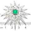 Victorian Emerald and Diamond Star Brooch size