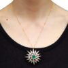 Victorian Emerald and Diamond Star Pendant on Neck