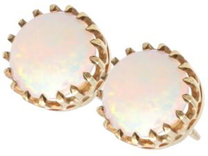 White Opal Earrings Closeup