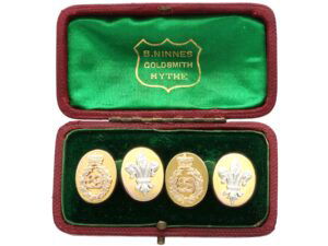 boxed gold regimental cufflinks