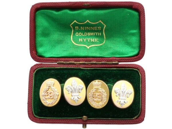 boxed gold regimental cufflinks