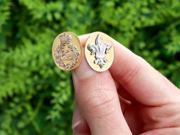 regimental cufflink outside