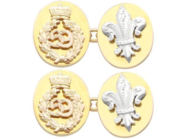 gold regimental cufflinks