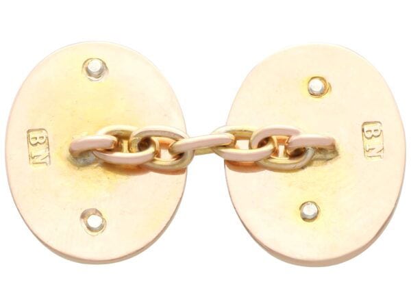 reverse of regimental cufflink