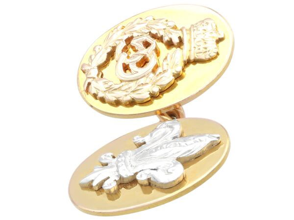 gold regimental cufflink