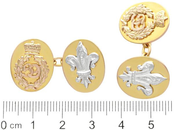 size of gold regimental cufflinks