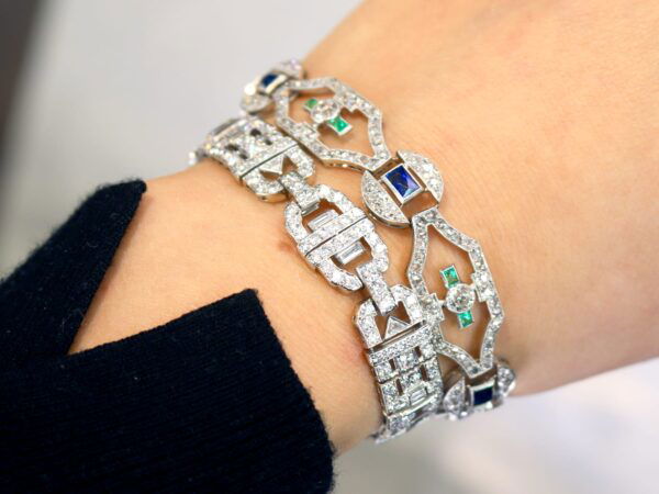 Emerald Sapphire Diamond Bracelet