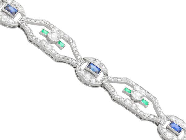 Art Deco Platinum Bracelet Angled View