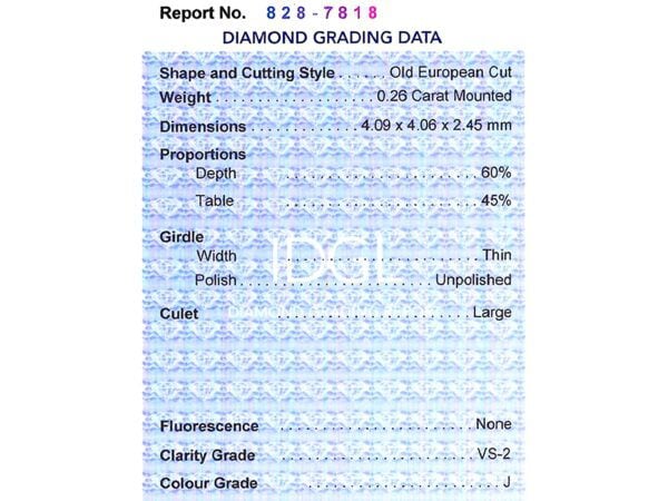 Independent Grading Certificate Shown