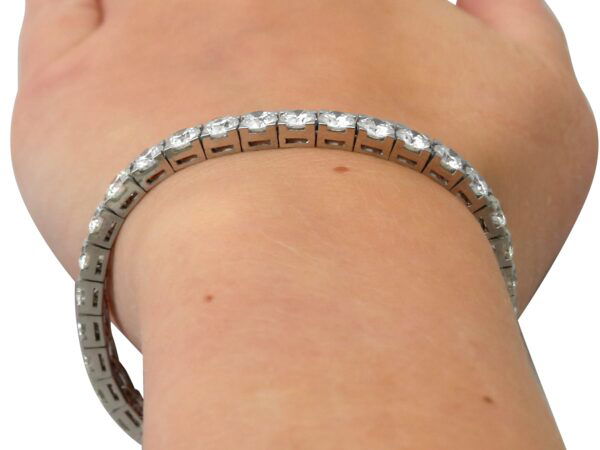 diamond line bracelet on wrist