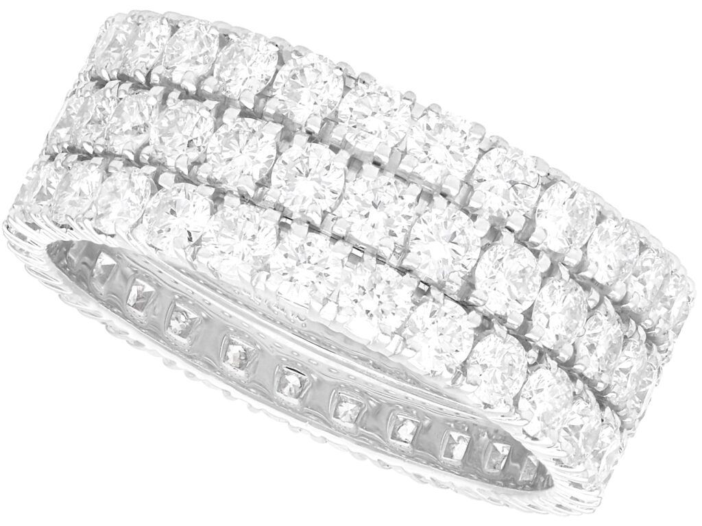 three row diamond eternity ring