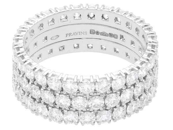 three row diamond eternity band