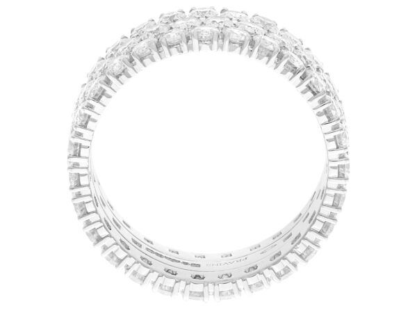 three row diamond eternity ring in platinum