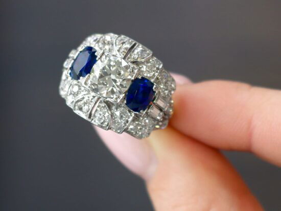 basaltic sapphire cocktail ring