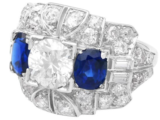 1930s basaltic sapphire cocktail ring