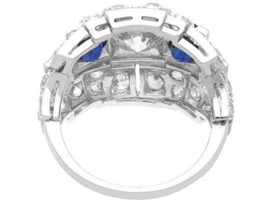 platinum 1930s basaltic sapphire cocktail ring