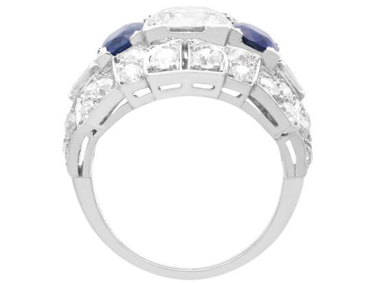 platinum basaltic sapphire cocktail ring