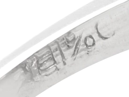 platinum basaltic sapphire cocktail ring hallmarks