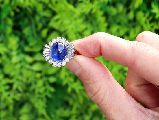 Burmese sapphire cluster ring outside