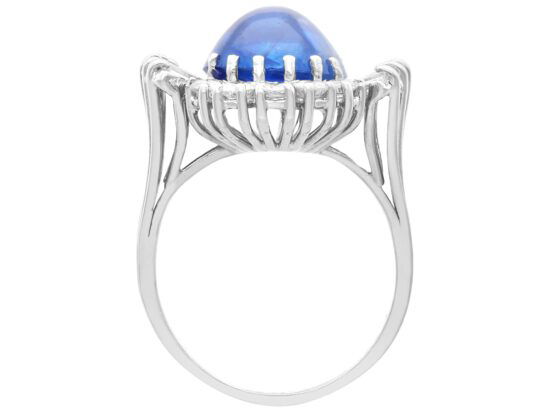 Burmese sapphire cluster ring side profile