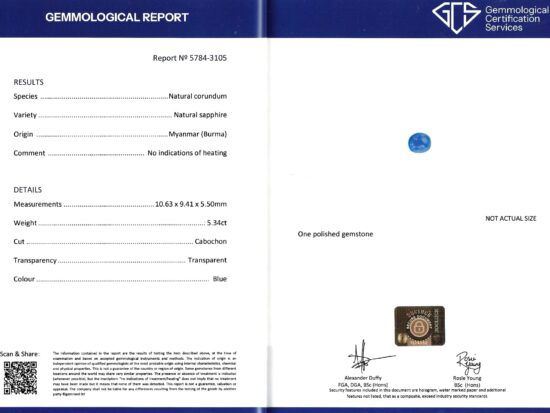 white gold oval sapphire ring gcs certificate