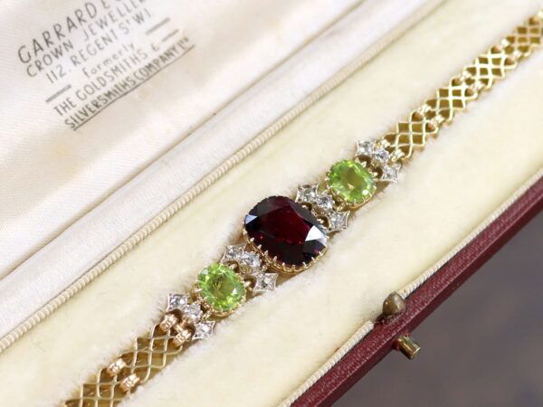 Antique Garnet Bracelet Original Box