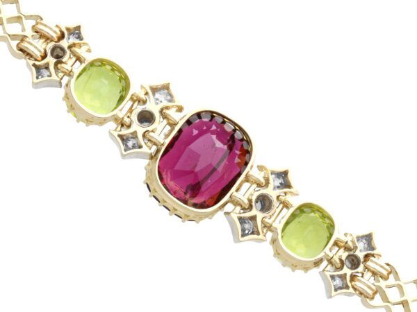 Garnet Peridot Bracelet Reverse View