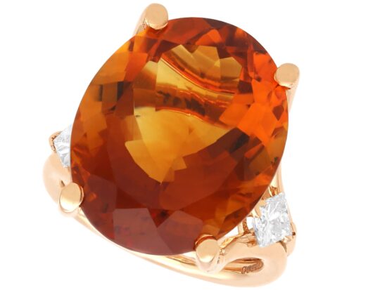 Oval Citrine Diamond Ring Front
