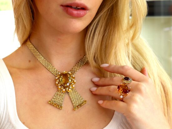Citrine Diamond Ring Styling Shot