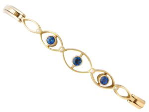 Sapphire Pearl Gold Bracelet