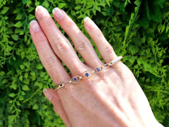 Antique Sapphire Pearl Bracelet