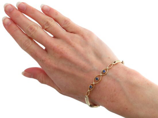 Sapphire Bracelet On Wrist