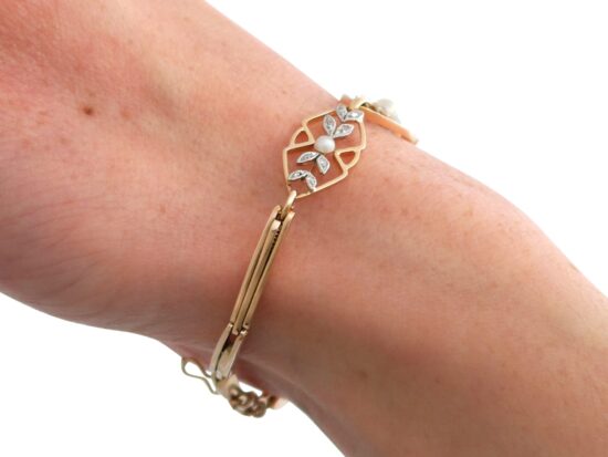 Wearing Pearl Bracelet