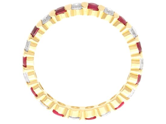 Ruby and Diamond Eternity Ring in Yellow Gold