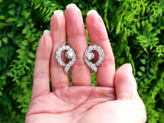 Platinum Diamond Earrings Outside Detail