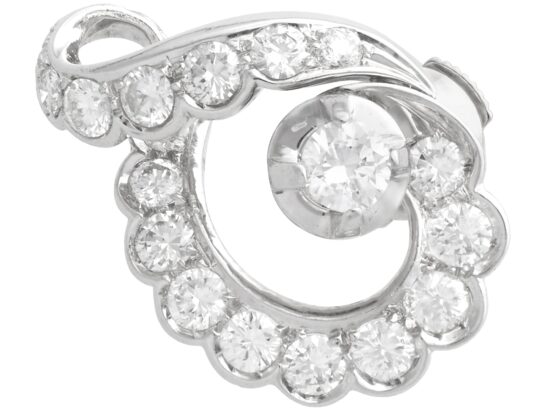 Asymmetrical Diamond Earrings Closeup Detail
