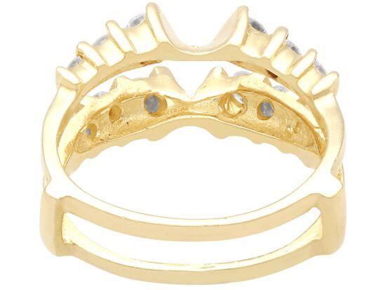Wedding band with diamonds back