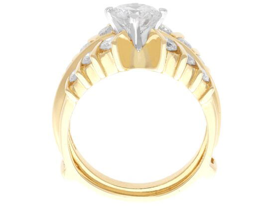 Wedding and Engagement Ring Set Gold