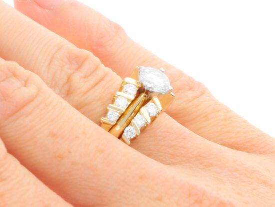Wedding and Engagement Ring Set Gold on hand