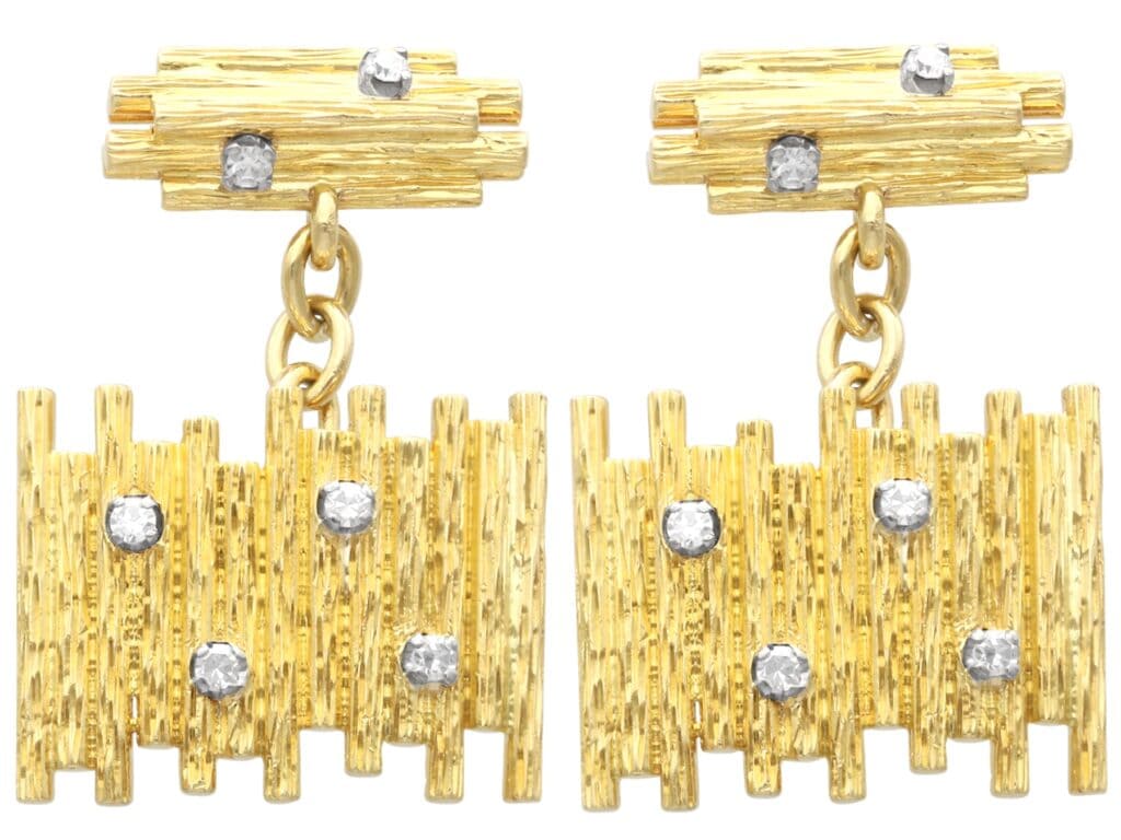 vintage gold diamond cufflinks