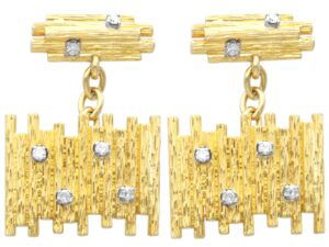 vintage gold diamond cufflinks